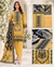 Mustard geometric and floral 3-piece unstitched suit